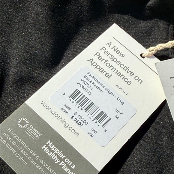 VUORI Performance Jogger Long TALL BLACK Size medium NWT DreamKnit Joggers - Picture 4 of 7